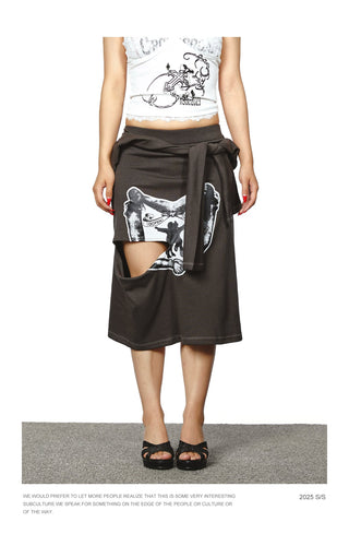heart print skirt