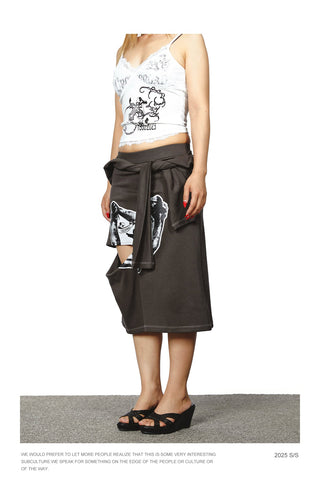 heart print skirt