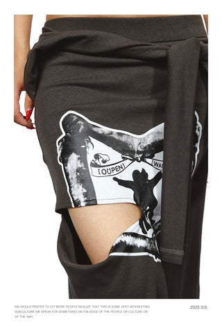 heart print skirt