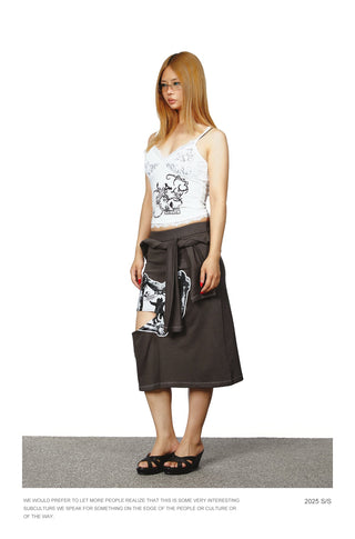 heart print skirt