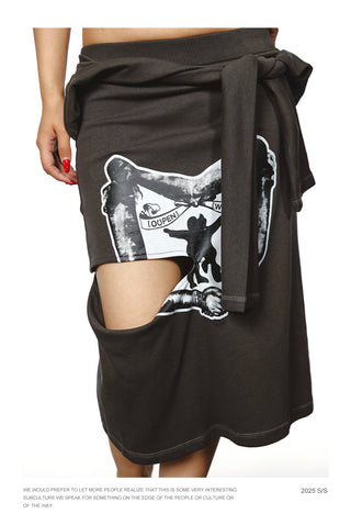 heart print skirt