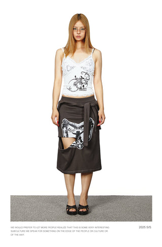 heart print skirt