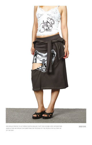heart print skirt
