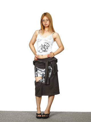 heart print skirt