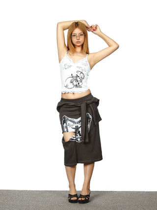 heart print skirt