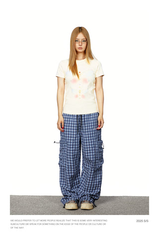 plaid overalls