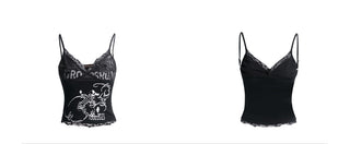 lace floral vest Top