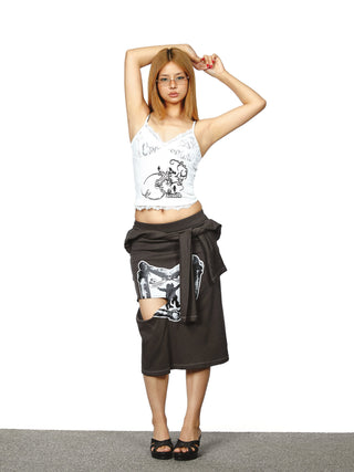 lace floral vest Top