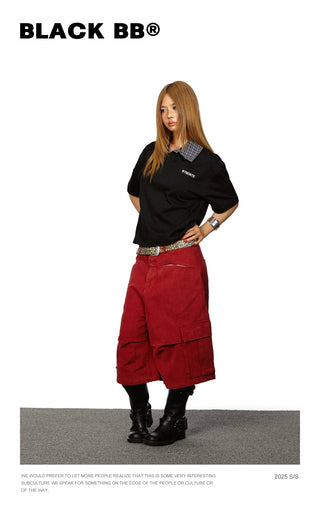 pleated work shorts