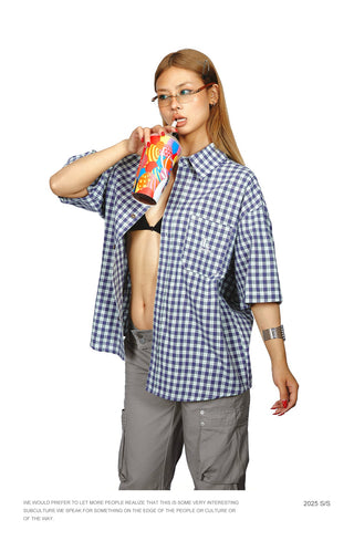 plaid pocket shirt