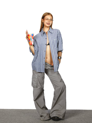 plaid pocket shirt