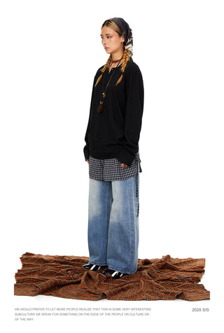 rivet plaid long sleeve top