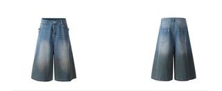 washed denim shorts