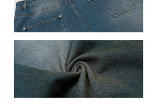 washed denim shorts