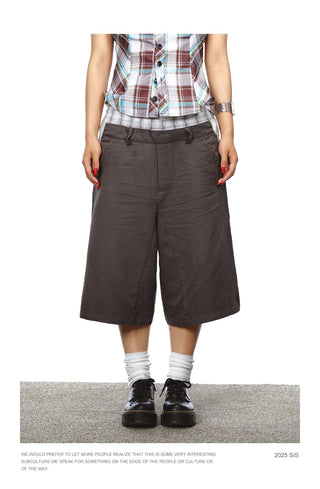 plaid cropped pants