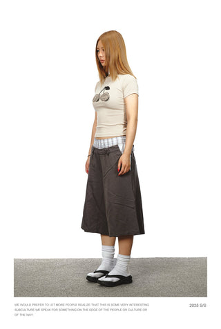 plaid cropped pants