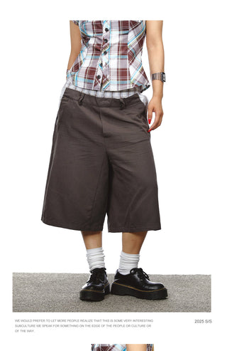 plaid cropped pants
