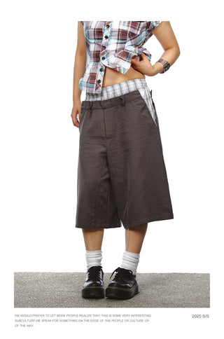 plaid cropped pants