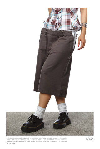 plaid cropped pants