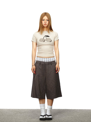 plaid cropped pants
