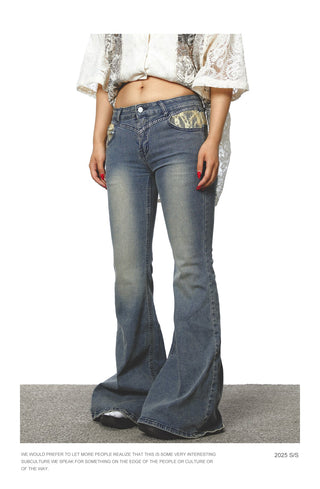 lace flare jeans