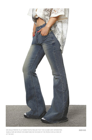 lace flare jeans