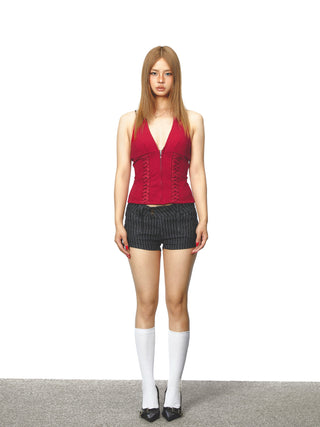gray denim hotpants