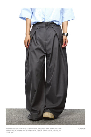 pleated wide pants