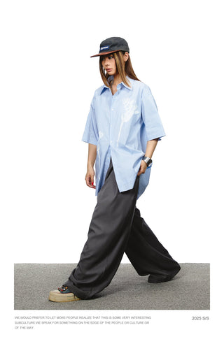 pleated wide pants