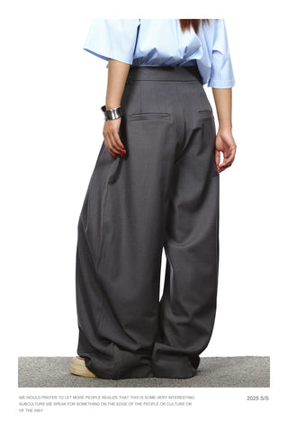 pleated wide pants