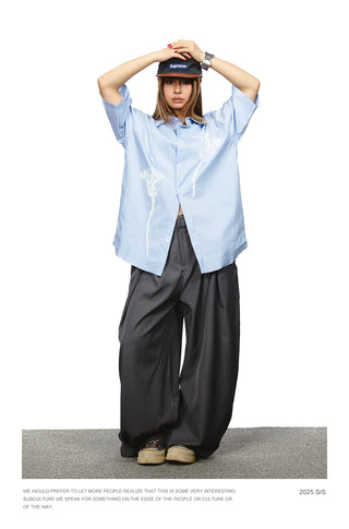 pleated wide pants