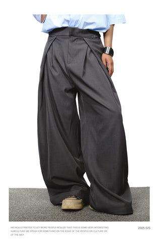 pleated wide pants