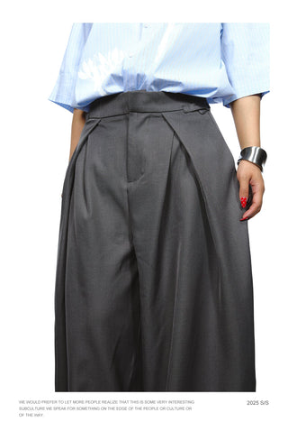 pleated wide pants