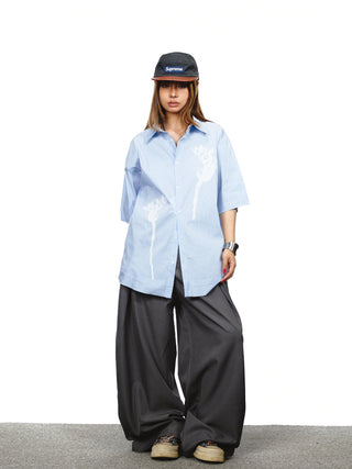 pleated wide pants