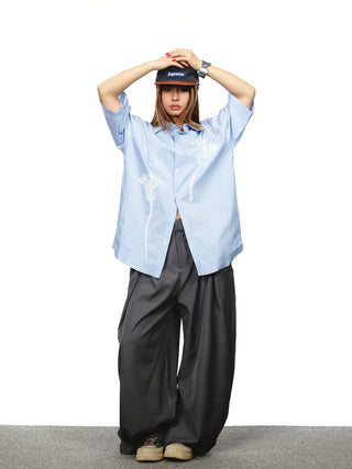 pleated wide pants