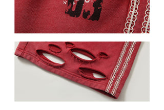 distressed sport shorts
