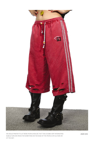 distressed sport shorts