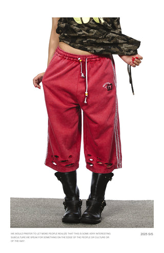 distressed sport shorts
