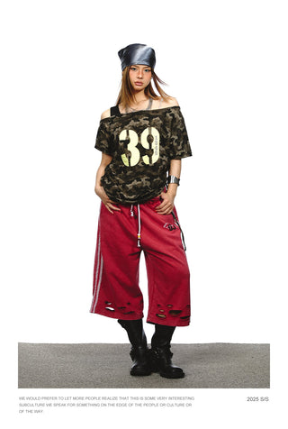 distressed sport shorts