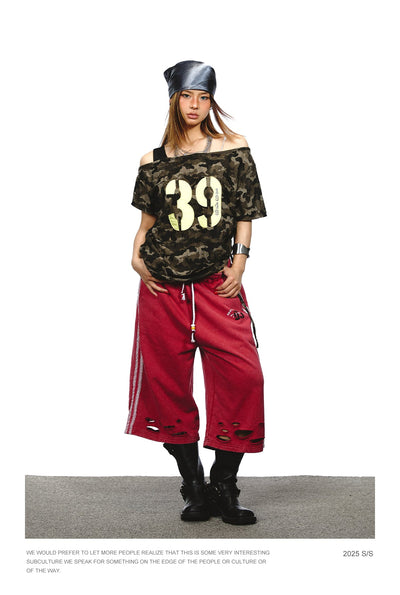 distressed sport shorts