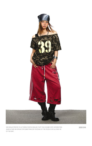 distressed sport shorts
