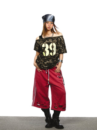 distressed sport shorts