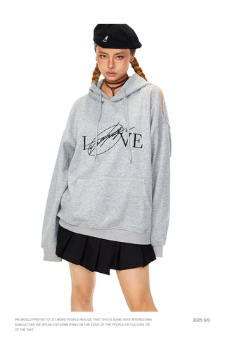 letter hooded sweater