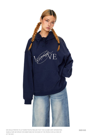 letter hooded sweater