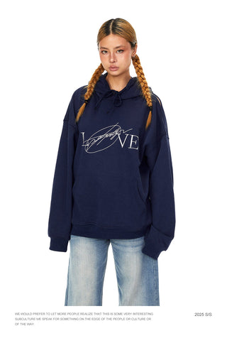 letter hooded sweater