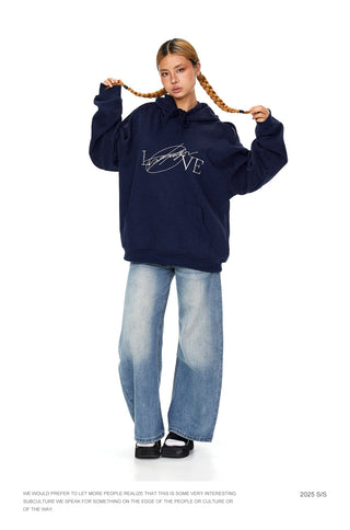 letter hooded sweater