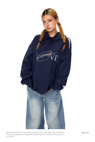 letter hooded sweater