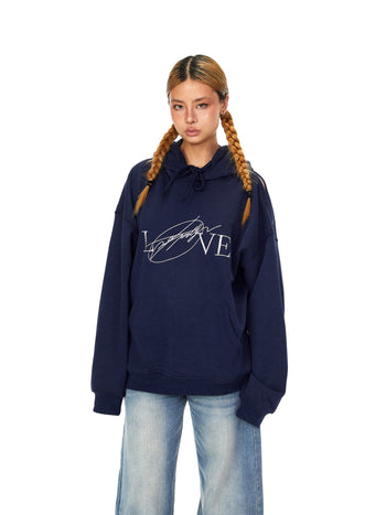 letter hooded sweater