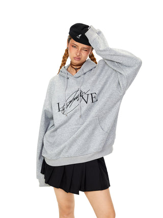 letter hooded sweater