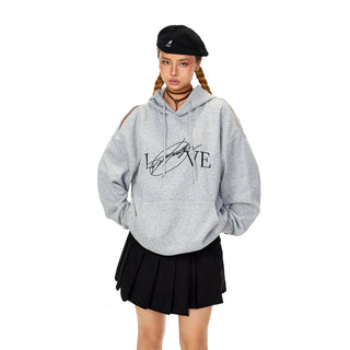 letter hooded sweater